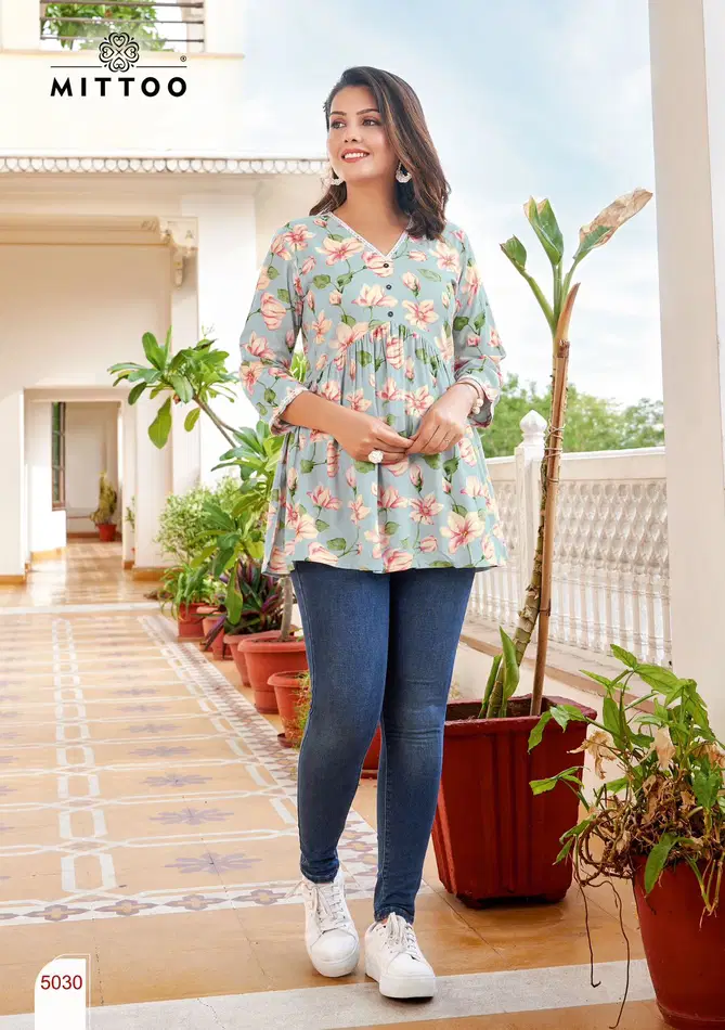 Victoria Vol 6 By Mittoo Casual Wear Rayon Printed Top Wholesale Price In Surat
